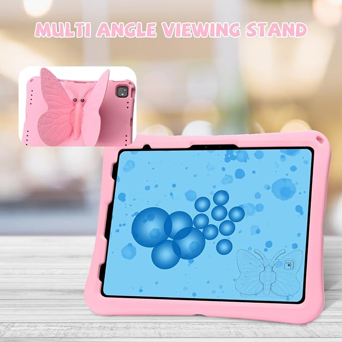 Kids Case for iPad Air 13 (2026/2025/2024) M4/M3/M2 &amp iPad Pro 13 2024 &amp iPad Pro 12.9 Cover 6th/5th/4th/3rd Gen (2022/2021/2020/2018) DIY Figures EVA Rubber Handle Stand Shockproof Bumper