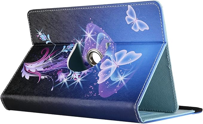Universal 7 Inch Tablet Case Techcircle Ultra Slim Lightweight PU Leather Stand Folio Flip Wallet Protective Shell Case [Card Slots] [Magnetic Closure] for All 7 Android Tablet PC Cherry Blossom