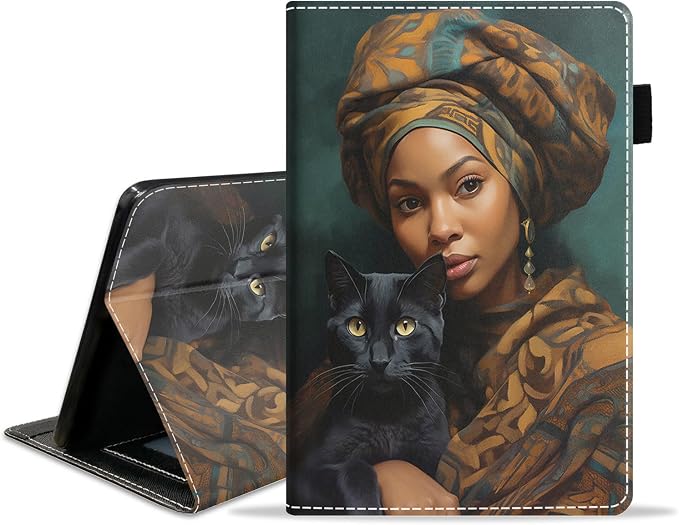 Case for Amazon Kindle Fire HD 10 Tablet (10.1 inch 9th/7th Generation 2019/2017 Release) Slim PU Leather Stand Folio Cover with Auto Wake Sleep Abstract Paint Butterfly