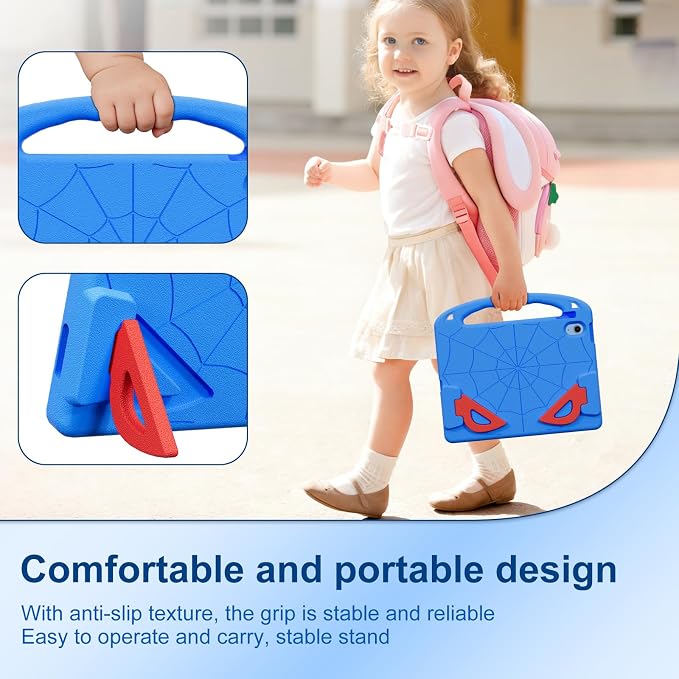 Kids Case for iPad 9th/8th/7th Gen. (10.2-inch 2021/2020/2019) | Shockproof Cover with Built-in Screen Protector and Stand Black