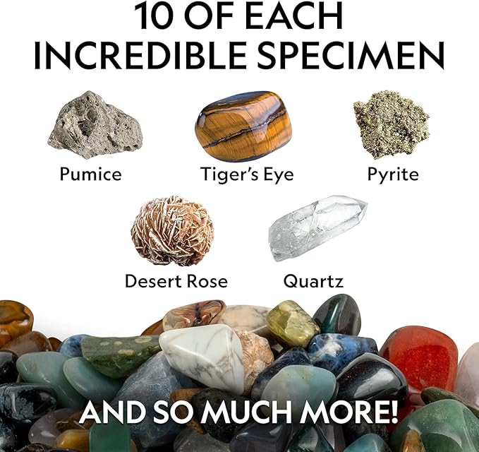 National Geographic Kids Rock Collection – 1.25 lb. Assorted Rocks, Minerals & Gemstones Plus 50 Cool Rocks & Minerals to Share, STEM Earth Science Kit for The Classroom, Homeschool & More