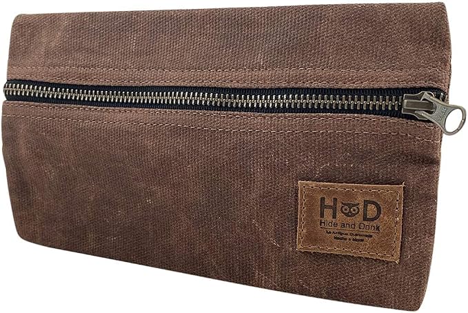 Hide &amp Drink All Purpose Utility &amp Charger Case for MacBook iPad &amp Laptop Handmade from Waxed Canvas (Charcoal Black)
