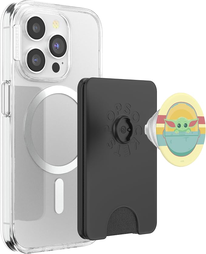 Star Wars The Mandalorian The Child Retro Rainbow Portrait PopSockets Adhesive PopGrip