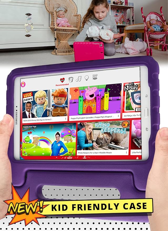 Cooper Dynamo [Rugged Kids Case] Protective Case for Samsung Tab A 10.1 (2016) T580 T585 only | Child Proof Cover with Stand Handle Screen Protector (Blue) NOT FIT with P580 P585 and 2019 Released