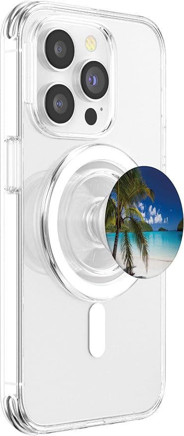 Tropical Beach Palm Tree Ocean Getaway Vacation PopSockets Adhesive PopGrip