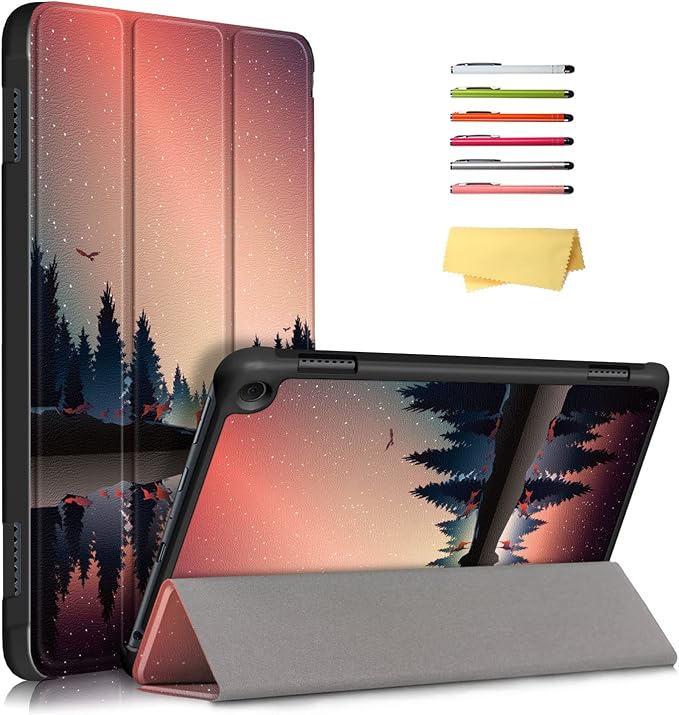 Slim Case for Amazon Fire Max 11 Tablet (13th Generation 2023 Release) Trifold Lightweight Hard Shell PU Leather Stand Folio Protective Cover with Auto Wake/Sleep Colored Graffiti Doodle