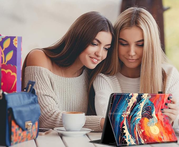 Case Fits Amazon Kindle Fire HD 8 &amp 8 Plus Tablet (12th Generation/10th Generation 2022/2020 Release) 8 Multi-Angle Smart Stand Cover Auto Sleep/Wake Space Corgi Dog