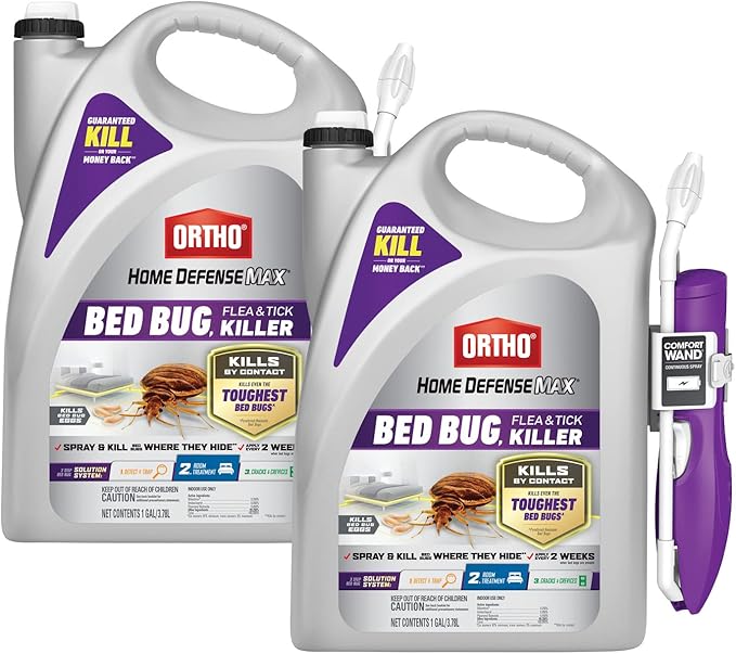 Ortho Home Defense Max Bed Bug, Flea & Tick Killer with Comfort Wand, 1 gal. (2-Pack)