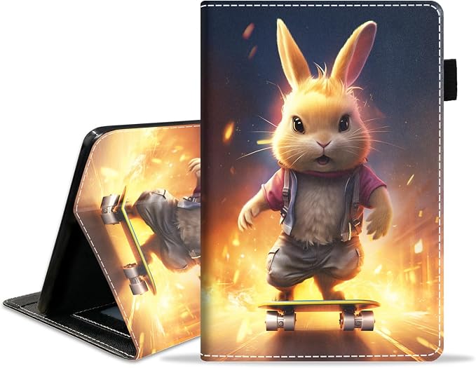 Case for Amazon Kindle Fire HD 10 Tablet (10.1 inch 9th/7th Generation 2019/2017 Release) Slim PU Leather Stand Folio Cover with Auto Wake Sleep Abstract Paint Butterfly