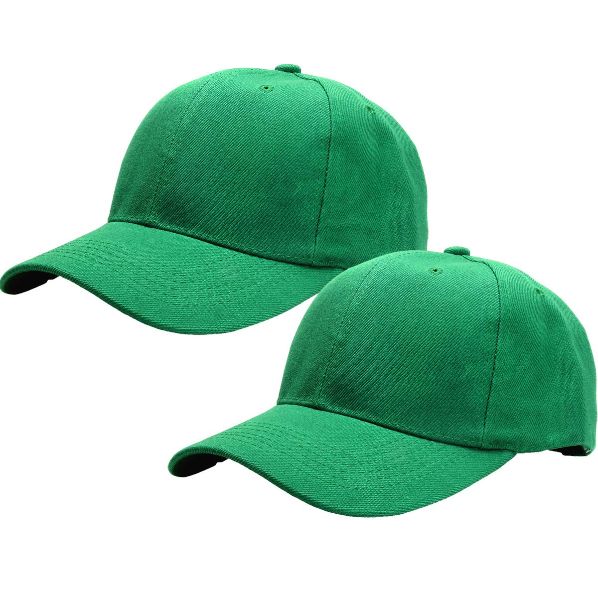Falari Baseball Cap Adjustable Size for Running Workouts and Outdoor Activities All Seasons (2pk Kelly Green & Kelly Green)