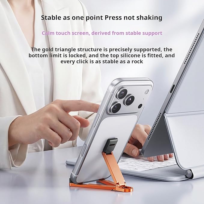 Aluminum Keychain Phone Stand Foldable and Portable with Full Rotation for Stable Hands Complimentary Viewing Multi Phone Mount