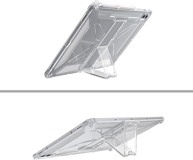 Clear Case for Samsung Galaxy Tab A11 8.7 2025 with Pencil Holder/Kickstand Soft TPU with Reinforced Corners‌ Shockproof Impact Resistant - Clear