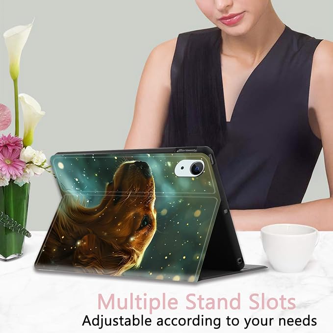 Case for iPad Pro 13 Inch M4 (2024) Slim Multi-Angle Smart Stand Cover with Automatic Sleep/Wake Function for iPad Pro 13 Inch Art Dragonfly