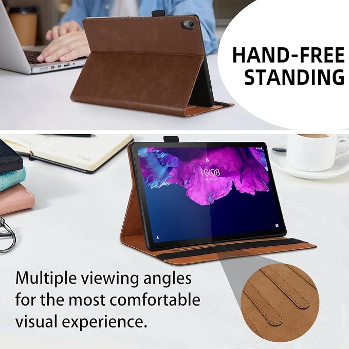 Case for Lenovo Tab M10 Plus (2020 2nd Gen) TB-X606F / TB-X606X 10.3 Multi-Angle Cover Built in Pocket PU Leather Stand Case with Multi-Angle Stand Card Holder for Lenovo M10 Plus 10.3 inch