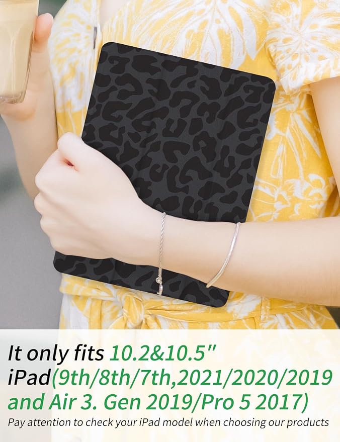Case for iPad 9th/ 8th/ 7th Generation Case 10.2&amp10.5 Inch (2021/2020/2019 Release) Slim Lightweight Soft Trifold Back Cover with Pencil Holder &amp Auto Sleep/Wake CoverBeige Checkered