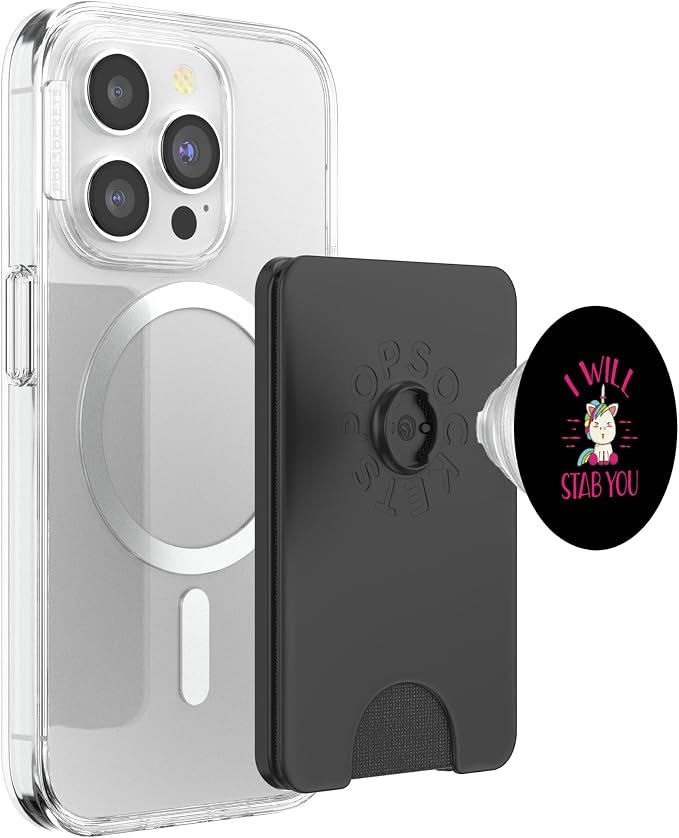 Evil Unicorn I Will Stab You Funny Novelty Knife Pop Socket PopSockets Adhesive PopGrip