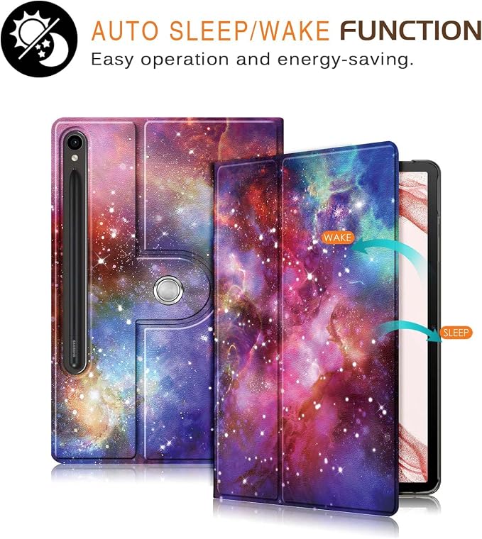 360 Rotating Case for Samsung Galaxy Tab S9 11 inch 2023 TabletStand Folio Cover with Pencil Holder Multi-Angle Viewing Protective Case with Auto Sleep/WakeGalaxy