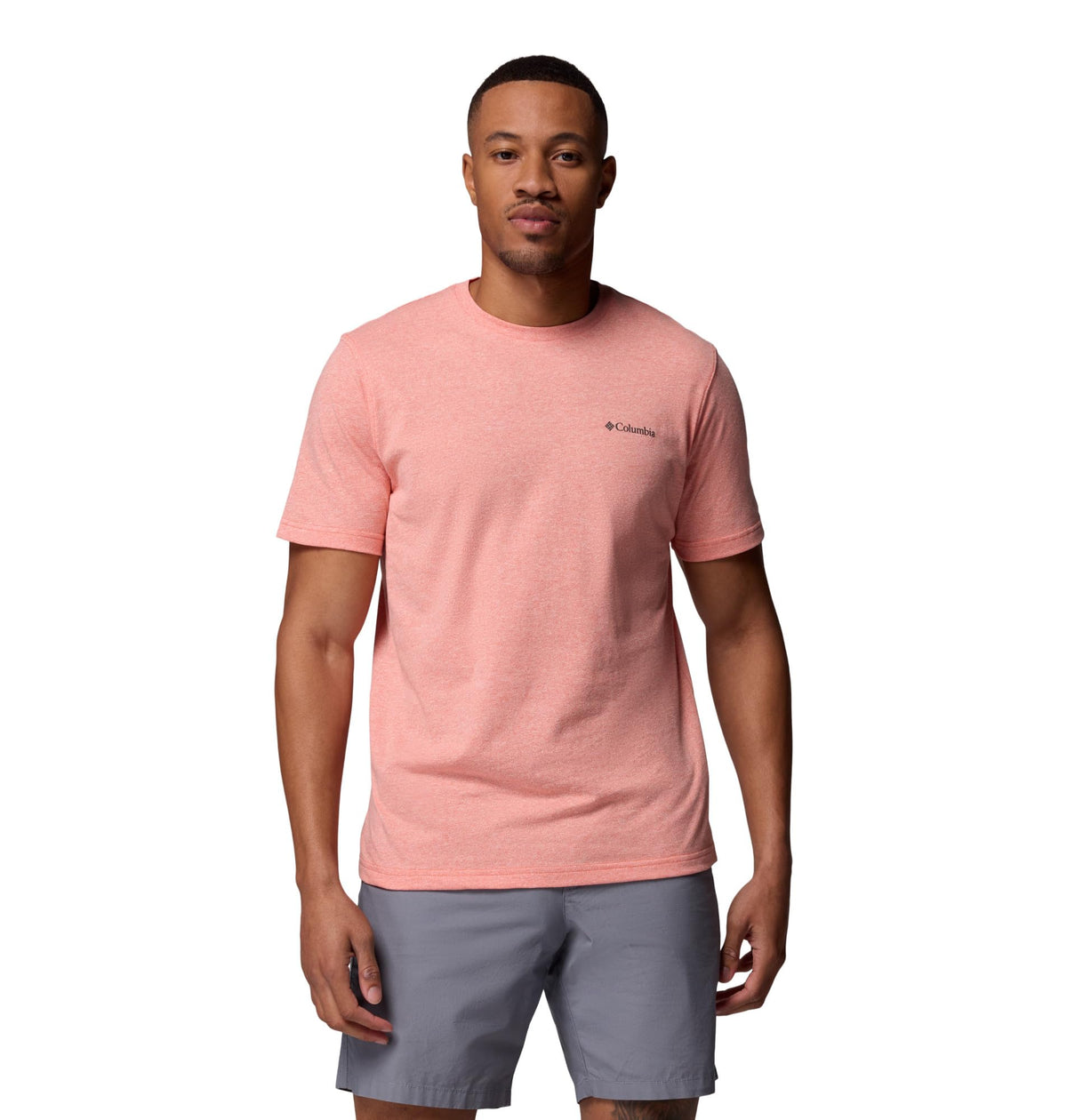 Columbia Mens Thistletown Hills Short Sleeve T-Shirt, Zing Heather, Large