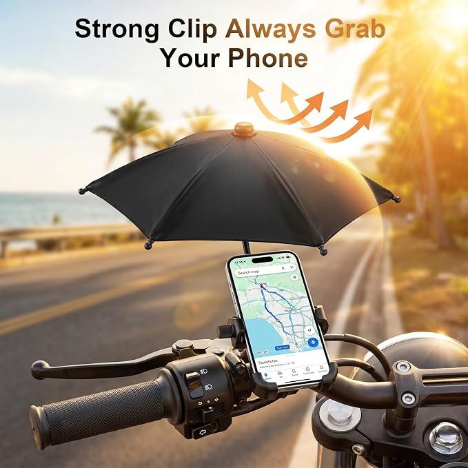 Cell Phone Umbrella for Sun Flexible Angle Design Umbrella Sun Shade for Iphone/android Mini Umbrellas for Phone with Clip