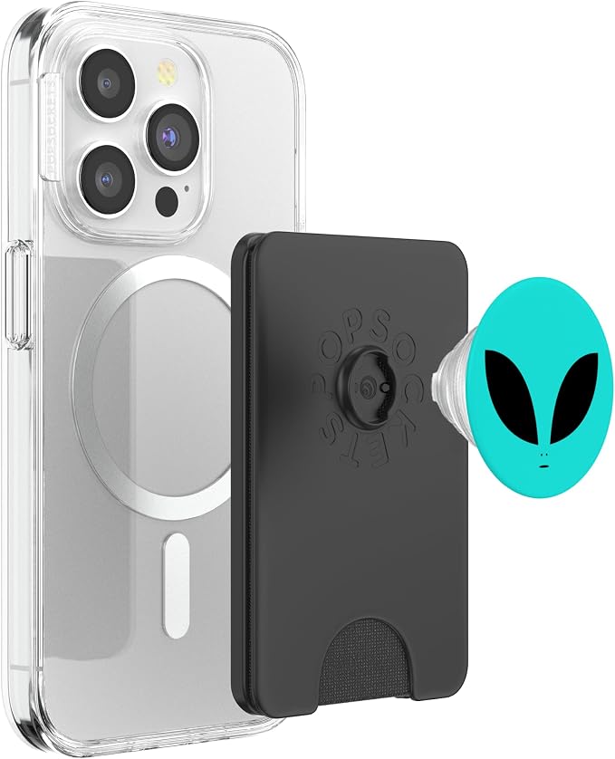 Black Light Teal Alien PopSockets Adhesive PopGrip