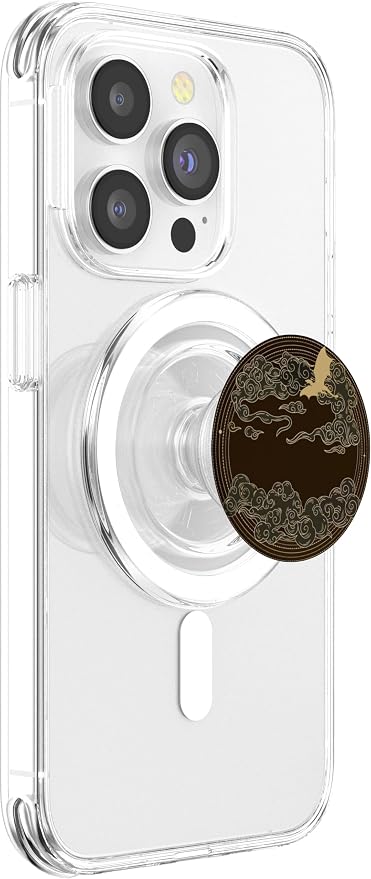 Black Dragon Cloud Circle Fantasy Mythic Emblem Pattern PopSockets PopGrip for MagSafe