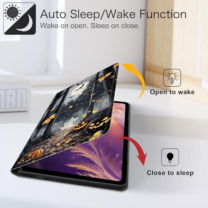 for iPad 11th Generation (A16 2025) 11 / iPad 10th Gen 10.9 2022 Case 360° Rotating PU Leather Stand Cover with Auto Sleep/Wake Shockproof TPU Backl Raccoon Perched