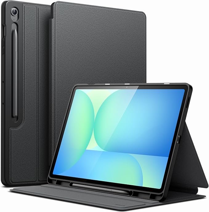 JETech Folio Case Cover for Samsung Galaxy Tab S10 FE Plus 13.1 Black | Multi-Angle Stand Cover S Pen Holder Slim Protective Cover Auto Wake/Sleep