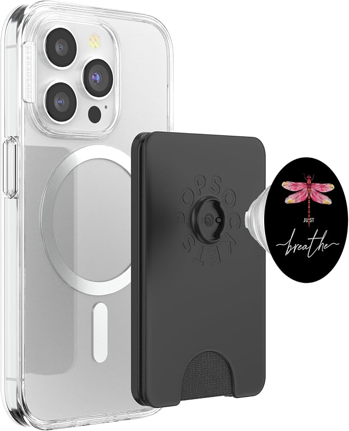 Just Dragonfly Motif Summer Breathe Inspiration Saying PopSockets Adhesive PopGrip