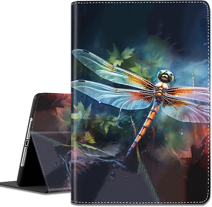 for iPad 10th-Gen 10.9-inch 2022 Case Adjustable Stand Shockproof Protective Cover with Automatic Wake-up/Sleep Function Suitable for iPad 10th Gen 2022 Case Art Dragonfly