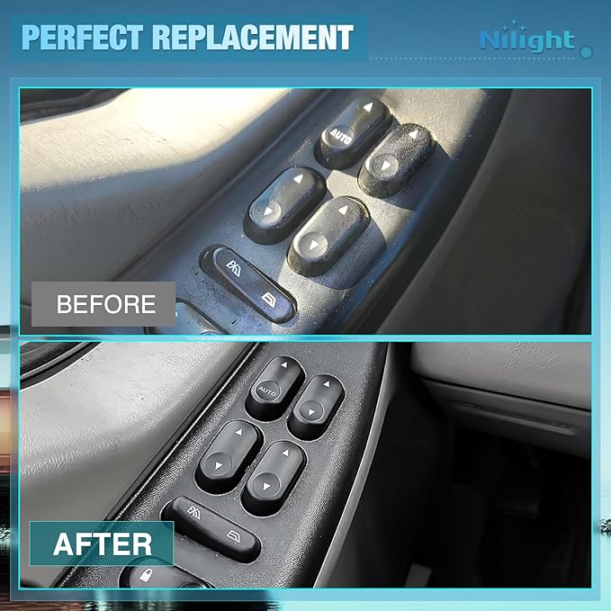 Nilight Power Master Window Switch Compatible with 2002 2003 2004 Ford F250 F350 F450 F550 Excursion 2002-2003 Explorer 2002-2006 Mercury Grand Marquis Mountaineer Replacement Button Windows Switches