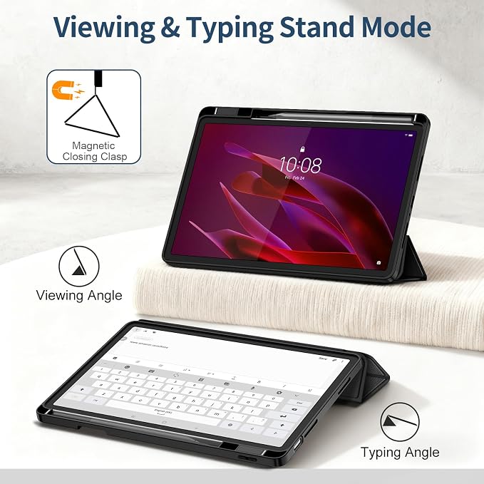 Fintie Case for Lenovo Yoga Tab 11 inch 2025 - Ultra-Thin Soft TPU Back Cover Protective Case Black