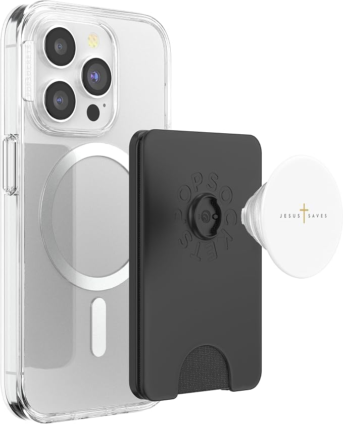 Jesus Saves Cross Gold Thin Christian Jesus White 33andme PopSockets PopWallet for MagSafe