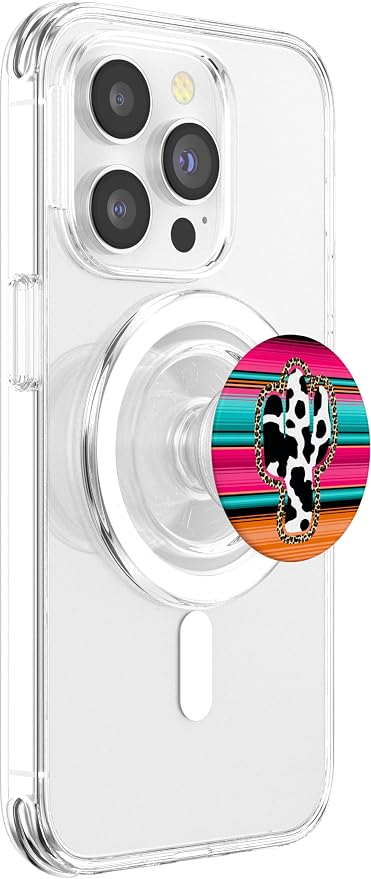 Western Cow Cactus Leopard Cheetha Serape Turquoise Pink PopSockets Adhesive PopGrip