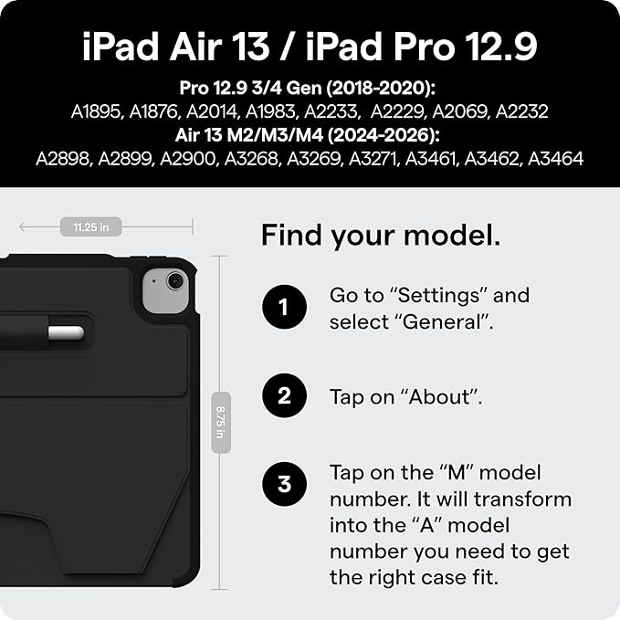 ZUGU Case for iPad Air 13 inch (M2/M3/M4) iPad Pro 12.9 Gen 3/4 [Aqua] | Ultra Slim Protective Cover Apple Pencil Holder w/Charging Convenient 10-Angle Magnetic Stand Auto Sleep/Wake Function