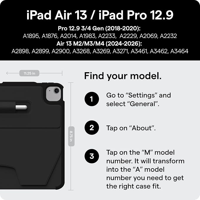 ZUGU Case for iPad Air 13 inch (M2/M3/M4) iPad Pro 12.9 Gen 3/4 [Aqua] | Ultra Slim Protective Cover Apple Pencil Holder w/Charging Convenient 10-Angle Magnetic Stand Auto Sleep/Wake Function