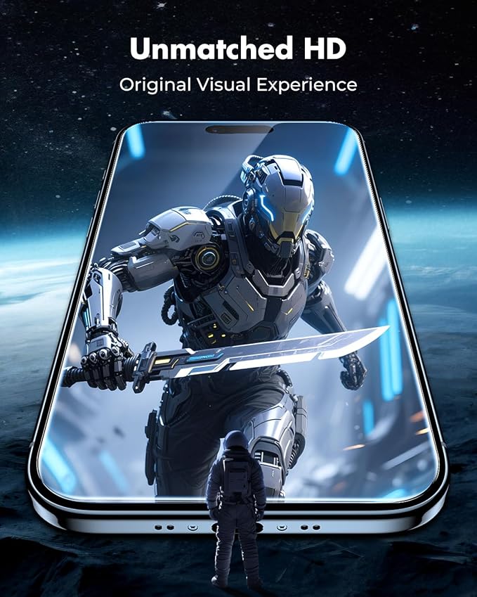 UNBREAKcable 4-Pack iPhone 15 Screen Protector 9H Hardness | 9H tempered glass | 99.99% HD clarity | Double Shatterproof|alignment frame easy install | case-friendly