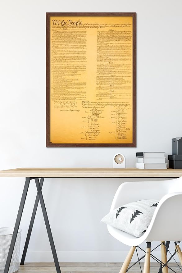 Trends International The Constitution Wall Poster, 22.375" x 34", Mahogany Framed Version