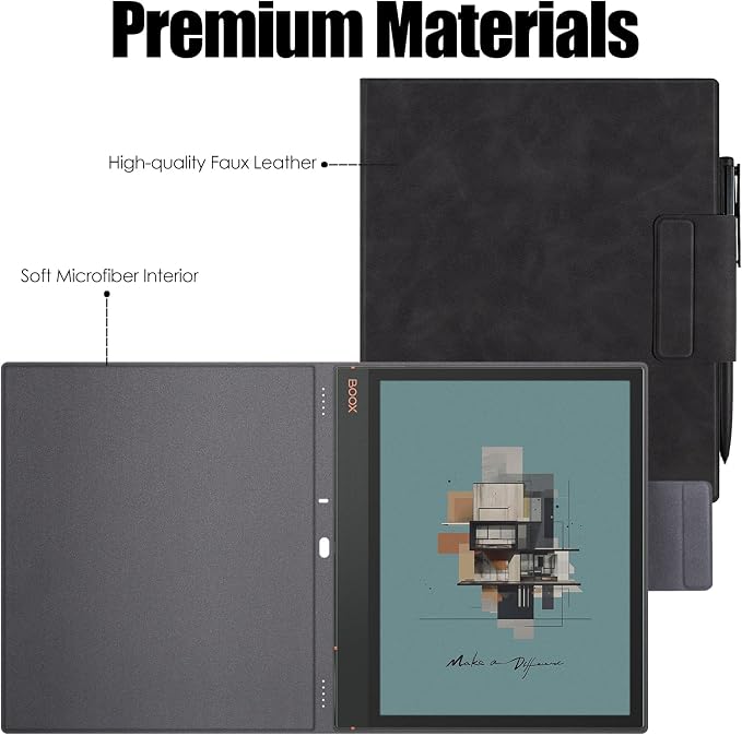 Magnetic Case for 10.3 Boox Note Air 5 CDark Blue | PU Leather Protective CoverSlim &amp LightweightPen Buckle Designwith Auto Sleep/Wake