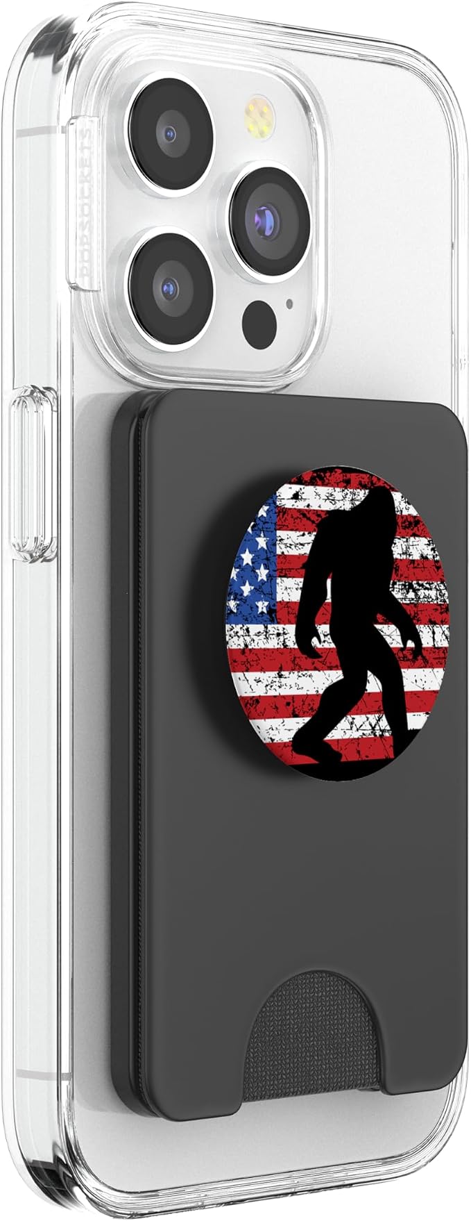 American Flag Bigfoot Black PopSockets Stand for Smartphones and Tablets PopSockets Adhesive PopGrip