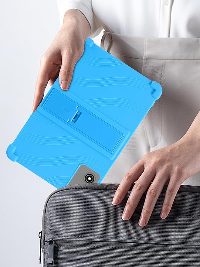 for JJGJ P30 (10 Inch) Android 15 Tablet Protective case Shockproof Lightweight Silicone Protective Cover with Stand Child-Friendly Protection Easy to Clean Design Sky Blue.