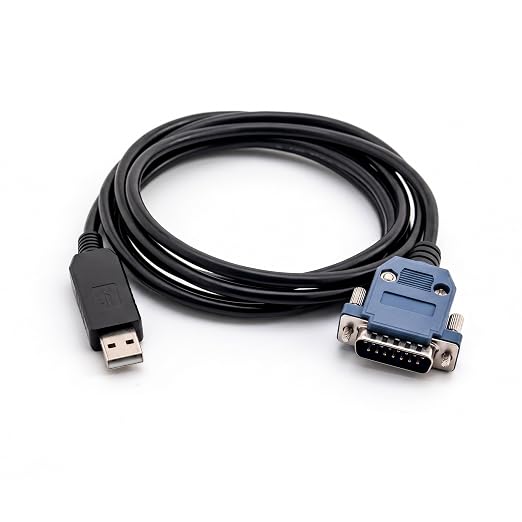 6Ft FT232RL USB to DB15 Serial Adapter Cable for YOKOGAWA Servo Drives | 1.8m 15-Pin Male RS232 Programming Cable for Industrial Automation