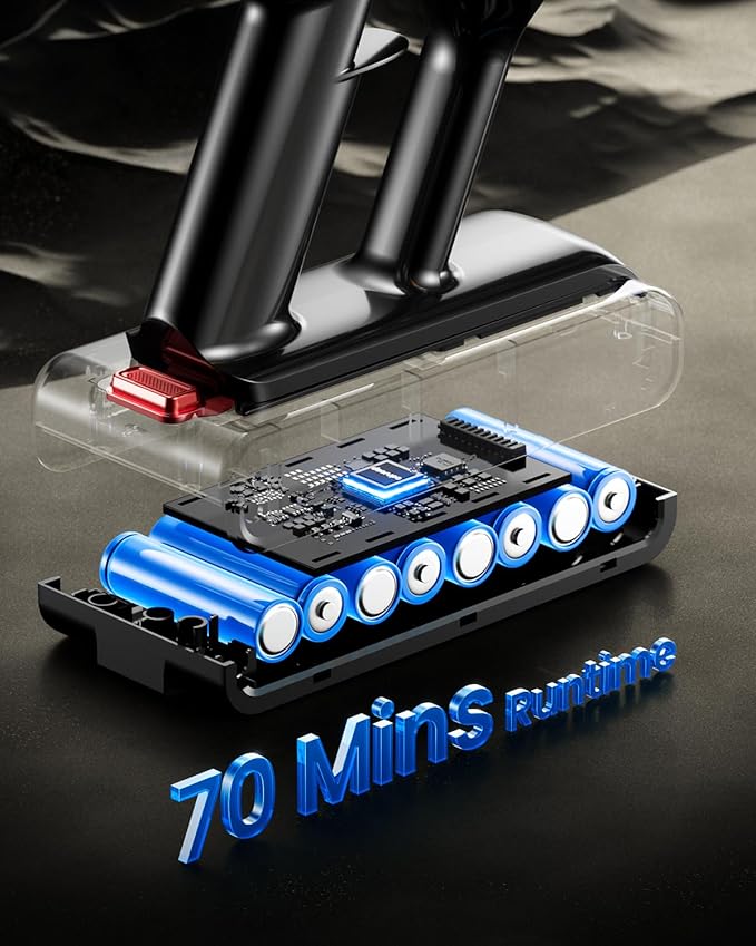 Cordless Vacuum Cleaner, 600W 50KPA 70Mins Vacuum Cleaners for Home, Stick Vacuum with Charging Dock Station, Anti-tangle Wireless Vacumm, Rechargeable Cordless Vacuum for Pet Hair/Carpet/Hard Floor