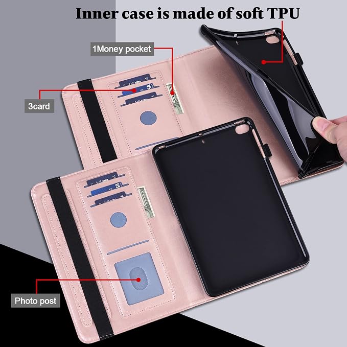 for Kindle Fire HD 8 Tablet (only Fits 10th Generation) &amp Fire HD 8 Plus 8 Case 2020 with Stand/Pencil Holder/Card Pocket/Elastic Band Embossed PU Leather Floral Cover Brown Peacock Flower