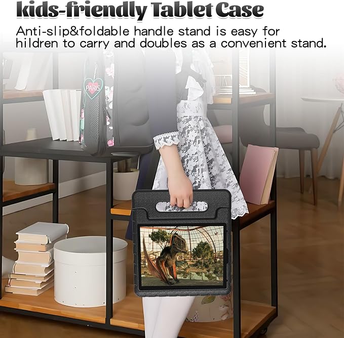 Heavy Duty Kids Case for Samsung Galaxy Tab S7 FE/S7 Plus/S8 Plus 12.4 inch | Rugged Protection Cover for Galaxy Tab S8+/Tab S7 FE/S7+ 2022/2021/2020 with S-Pen Holder Handle StandEVA Foam Rose Red
