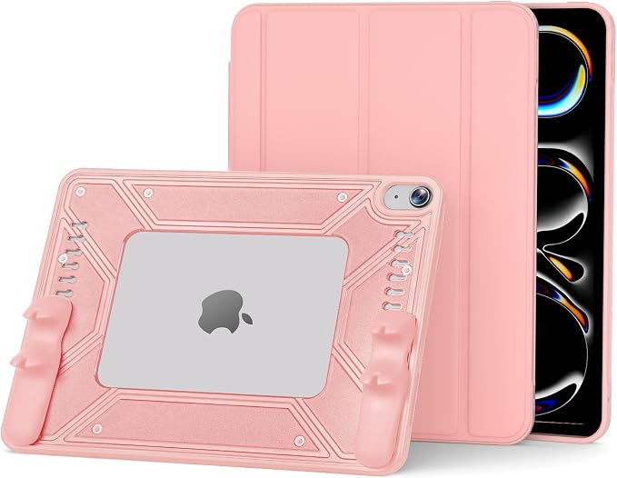 Gaming Case for iPad Air 11-inch M4/ M3/ M2 (2026/2025/2024) iPad Air 5th/ 4th Gen (2022/2020) 10.9 Inch Detachable Panel &amp Grip Auto Sleep/Wake Hollowed-Out Design (Black)
