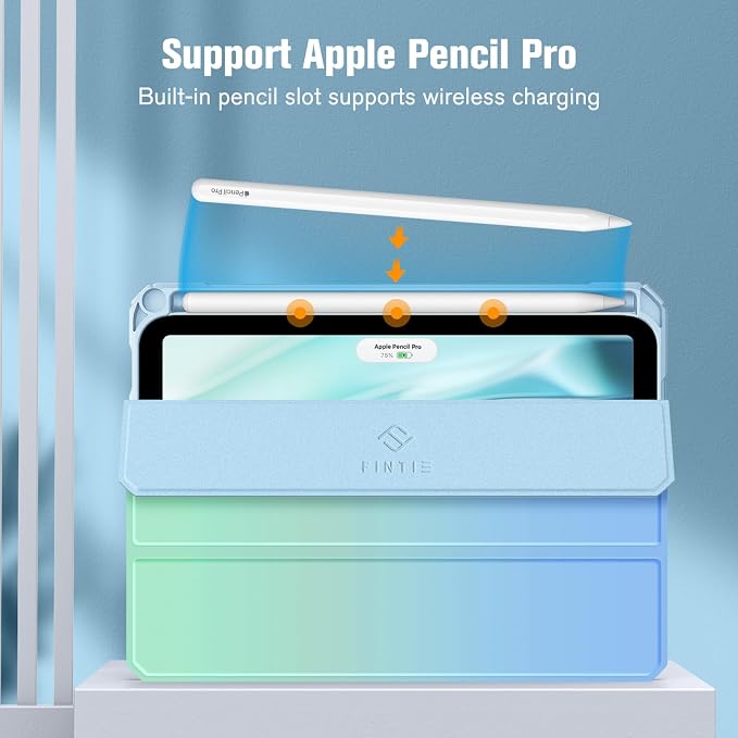 Fintie Clear Case for iPad mini 7th Generation (A17 Pro) / mini 6 8.3 | Slim Hybrid Shockproof Hard PC Back Cover Pencil Holder Viewing &amp Typing Angles Auto Sleep/Wake Black