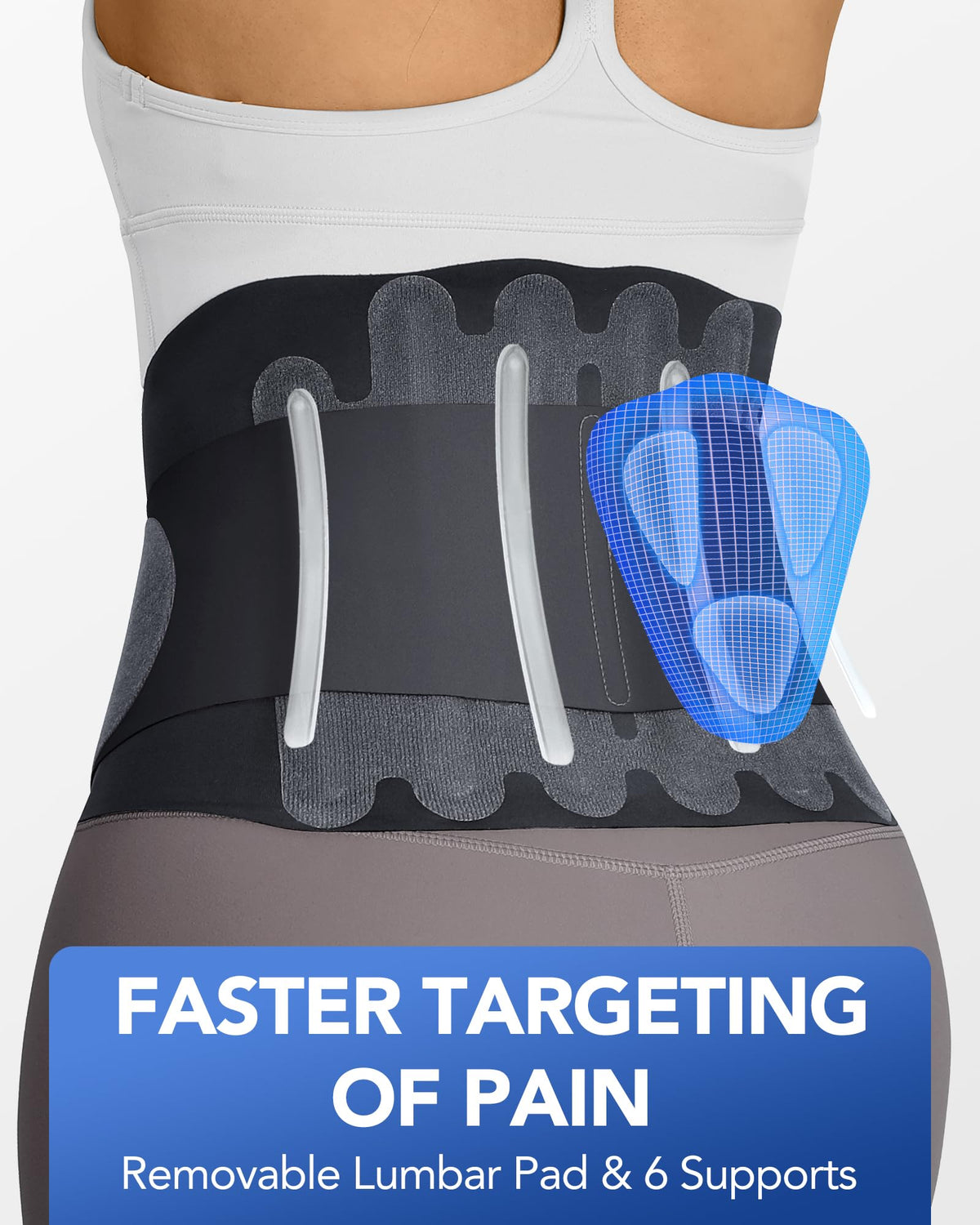 Fitomo 0.5mm Ultra Thin Back Brace for Women Men, 3D Lumbar Pad, Seamless Yoga Fabric, Lightweight Back Brace for Lower Back Pain Relief, Sciatica, Posture, Lifting, Wearg Under Clothes, Black, XL