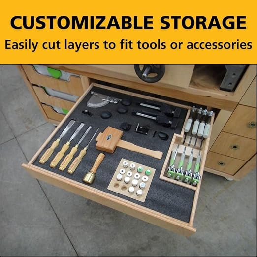 FastCap Kaizen Foam Sheet for Tool Box Organizers and Storage - Perfect for Professional Contractors and Technicians - 20mm Thickness, 2' x 4' Sheet Size, Black & White
