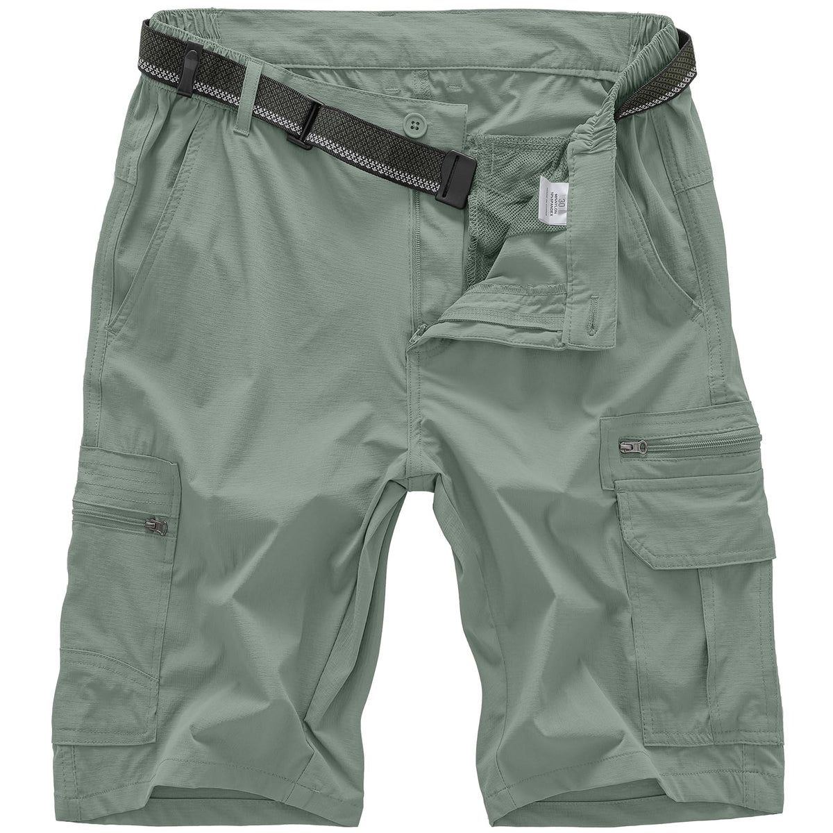 Jessie Kidden Mens Outdoor Casual Expandable Waist Lightweight Water Resistant Quick Dry Fishing Hiking Shorts (6222 Green Sage 34)
