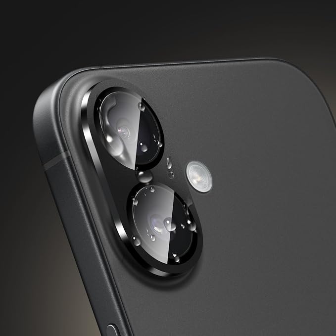 SAHARA - Ultra-Strong Camera Lens Protector for iPhone 16 Pro/16 Pro Max (2-Pack) Black (ZD00161)